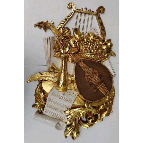 30" Vintage ©1971 Syroco Inc Bluegrass Music Mandolin Wall Decor Mold #7236 - Picture 4 of 8